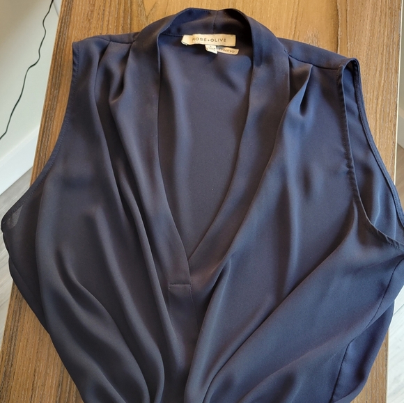 Rose Olive Sheer Blouse - Picture 2 of 2